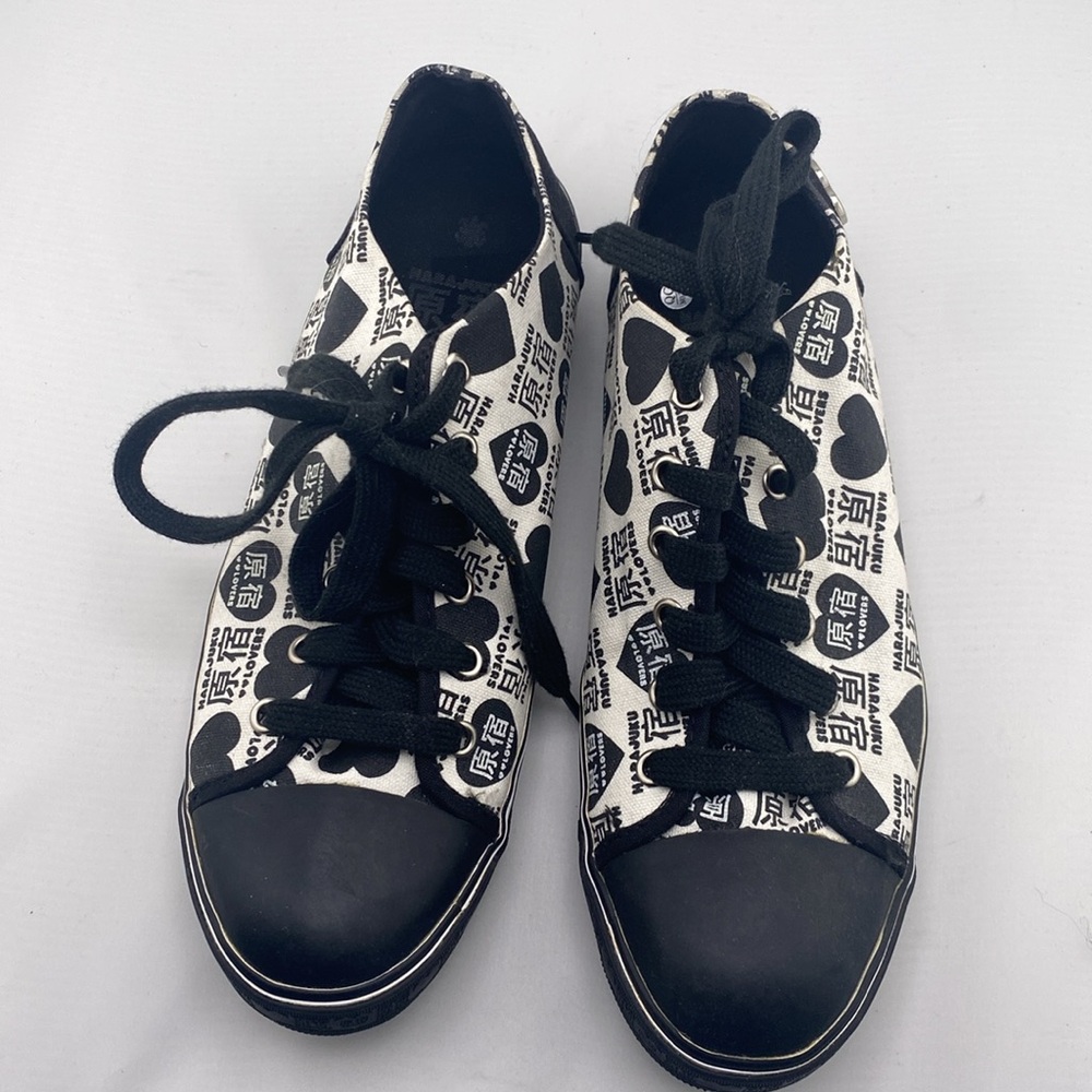 HARAJUKU lovers Gwen Stefani vintage new Black and White Sneakers shoes 9